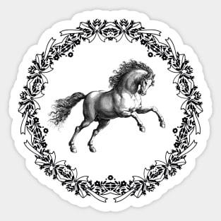 Christmas Wreath with Horse Sticker